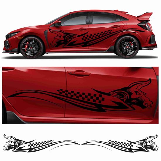 Zen Graphics Ltd - JDM side Tribal Chequer Bull Graphics