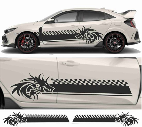 Picture of JDM side Dragon Chequer Graphics