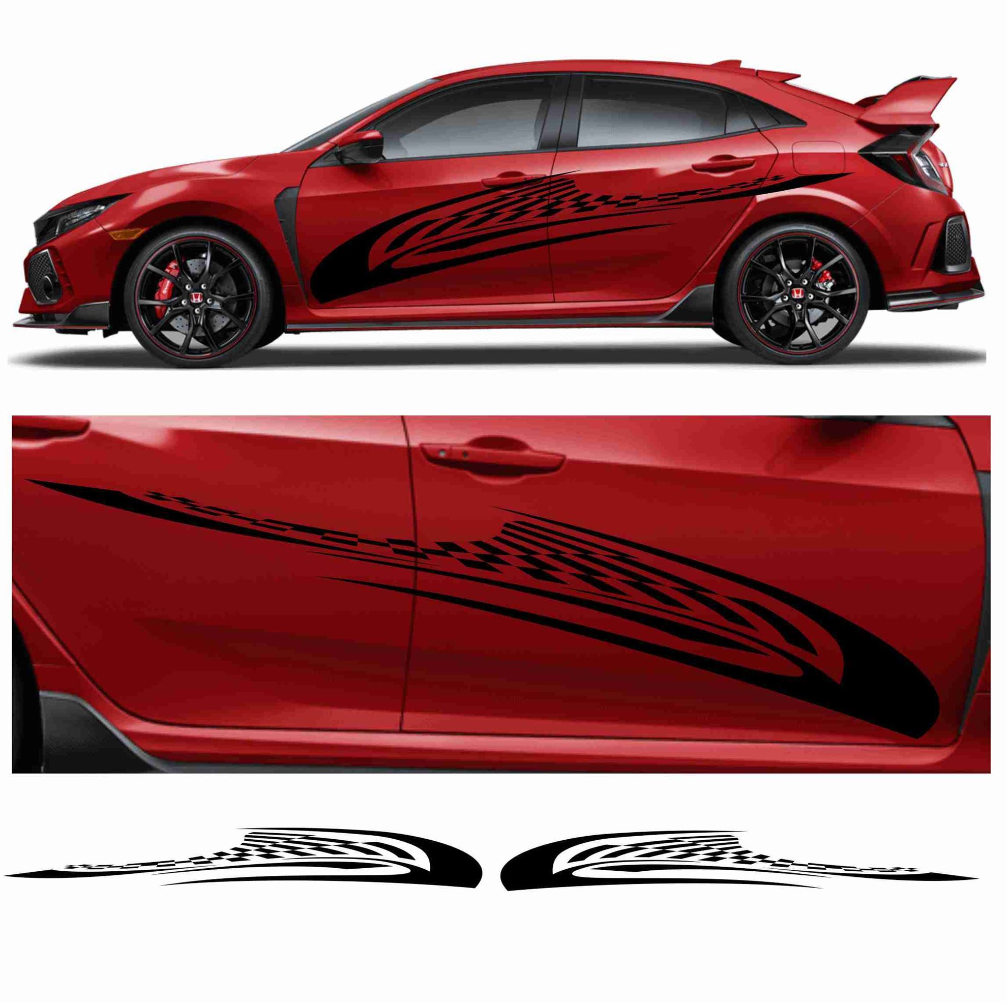 Zen Graphics - JDM side Swoosh Chequer Graphics