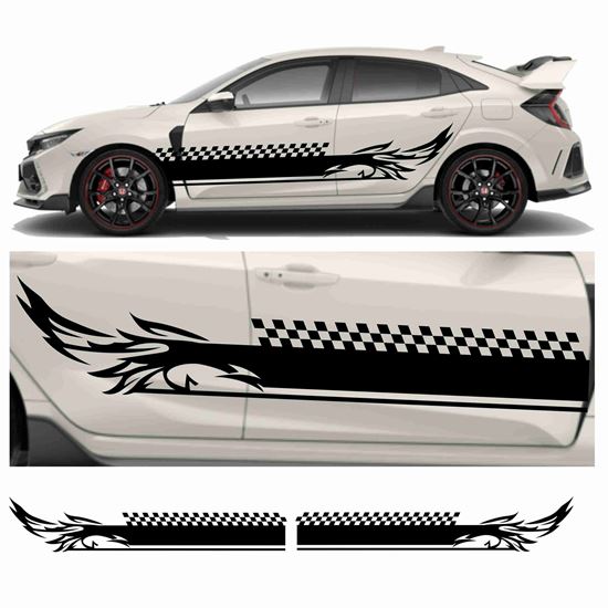 Picture of JDM side Wings Chequer Graphics