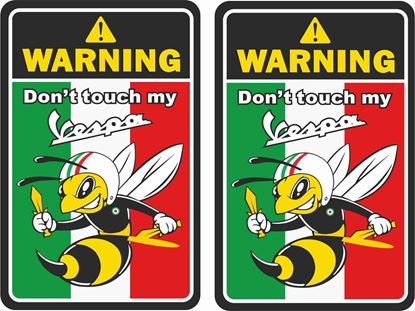 Picture of Vespa Italia Bee "Warning..."  Decals / Stickers