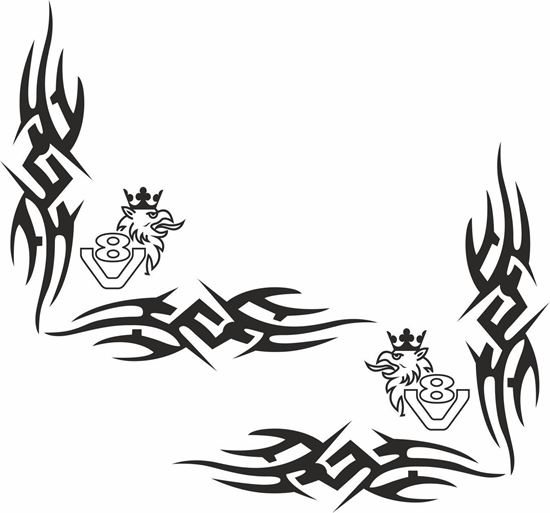 Picture of Scania V8 Griffin corner glass Decals / Stickers