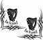 Picture of "Ireland" Irish harp corner glass Decals / Stickers