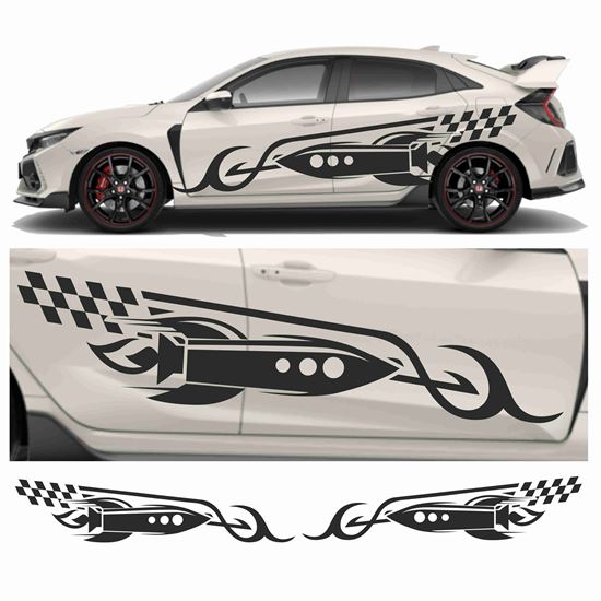 Picture of JDM side Rocket Tribal Chequer Graphics