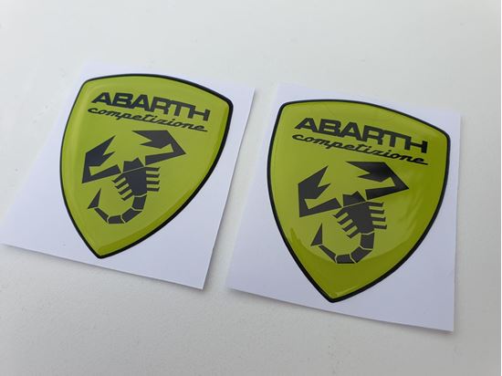 Picture of Adrenaline Green Fiat Abarth Competizione wing Badges 60mm