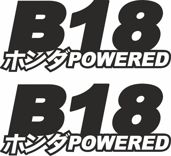 Picture of Honda "B18 Powered"panel / Glass Decals / Stickers