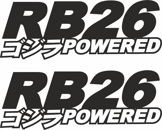 Picture of Nissan "RB26Powered"panel / Glass Decals / Stickers