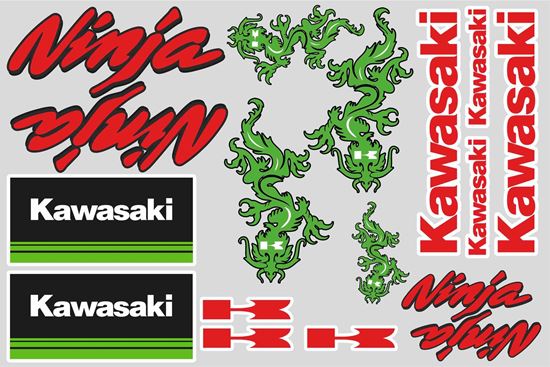 Picture of "Kawasaki Ninja"  Track and street race sponsor Sticker Sheet