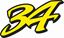 Picture of "34" Kevin Schwantz Track and street race nose cone number Decal / Sticker