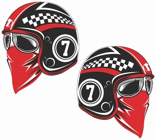 Picture of Cafe Racer Helmet "7" general panel  Decals / Stickers