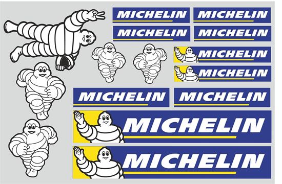 Zen Graphics - Michelin Track and street race sponsor Sticker Sheet