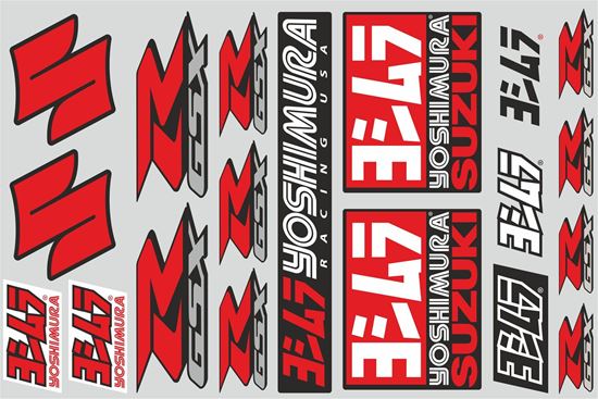 Picture of "Suzuki GSX-R Yoshimura" Track and street race sponsor Sticker Sheet