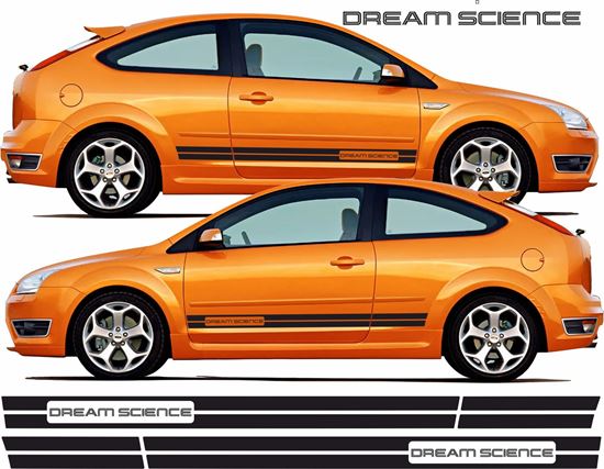 Picture of Ford Focus RS / ST MK2 3 Door  "Dream Science" side Stripes / Stickers