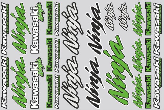 Picture of "Kawasaki Ninja"  Track and street race sponsor Sticker Sheet