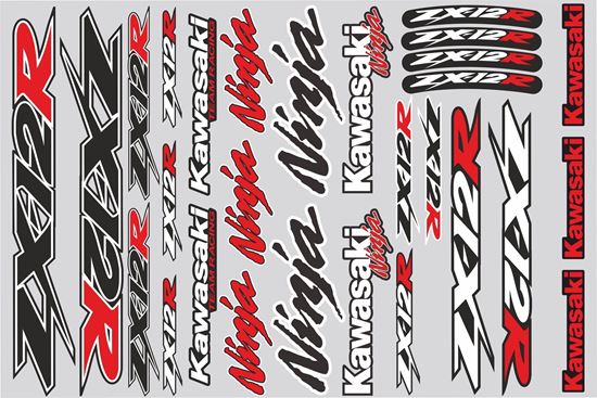 Picture of "Kawasaki ZX-12R"  Track and street race sponsor Sticker Sheet