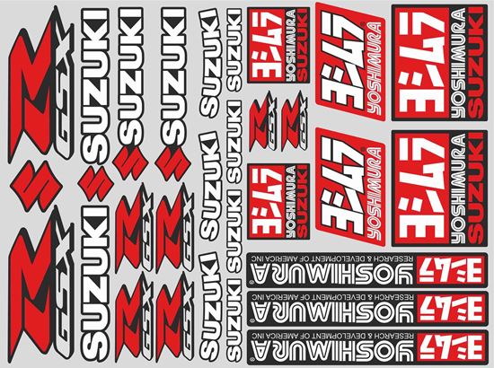 Picture of "Suzuki GSX-R Yoshimura" Track and street race sponsor Sticker Sheet