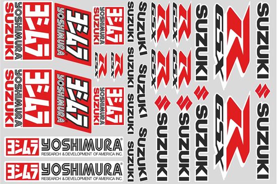 Picture of "Suzuki GSX-R Yoshimura" Track and street race sponsor Sticker Sheet