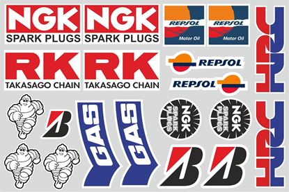 Picture of Mixed Logo Track and street race sponsor Sticker Sheet