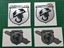 Picture of Fiat 595 front, dide & rear OE Badge Vinyl Overlays (Dark Grey & Silver)