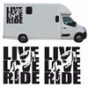 Picture of "Live Love Ride" side panel Decals / Stickers