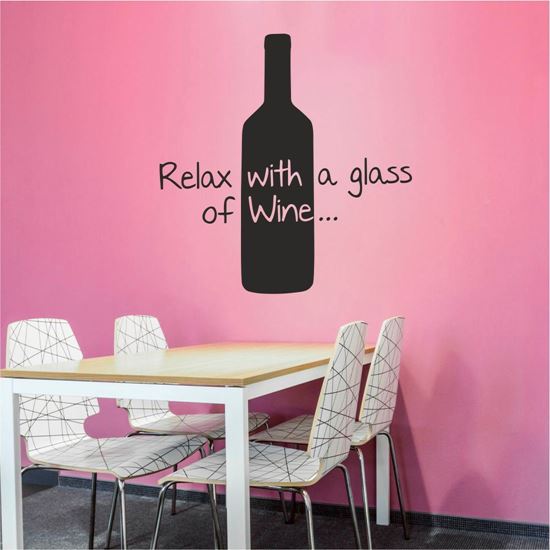 Picture of "Relax with a glass of Wine"  Wall Art sticker