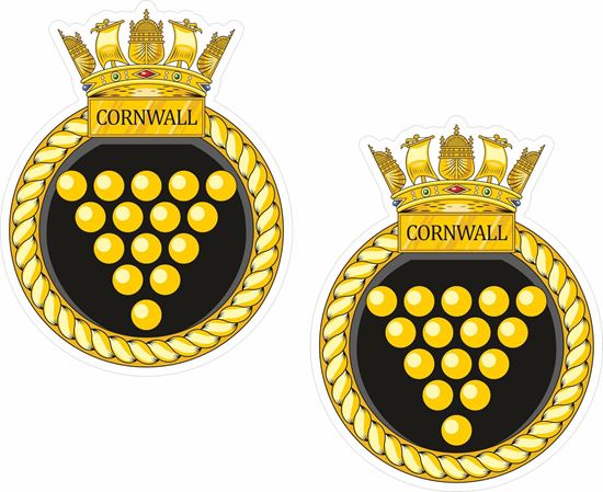 Picture of HMS Cornwall (F99), emblem Sticker - copy