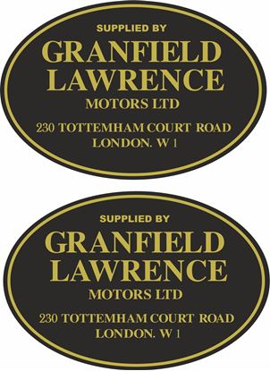 Picture of Granfield Lawrence Motors Ltd London Dealer Decals / Stickers