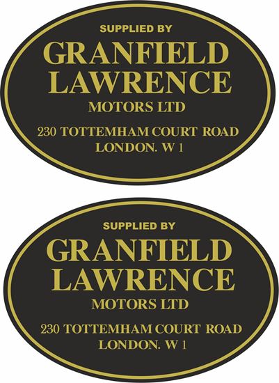 Picture of Granfield Lawrence Motors Ltd London Dealer Decals / Stickers