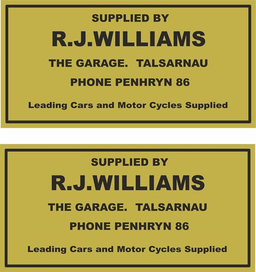 Picture of R.J. Williams Penhryn Dealer Decals / Stickers