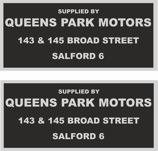 Picture of Queens Park Motors Ltd Salford Dealer Decals / Stickers