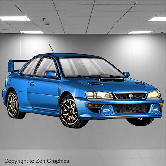 Picture of Subaru Impreza RB22 Wall Art sticker (full colour)