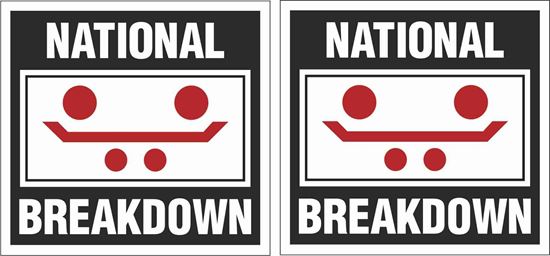 Picture of National Breakdown Glass Decals / Stickers