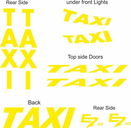 Picture of Peugeot E7 XS replacement Taxi Minicab Decals / Stickers