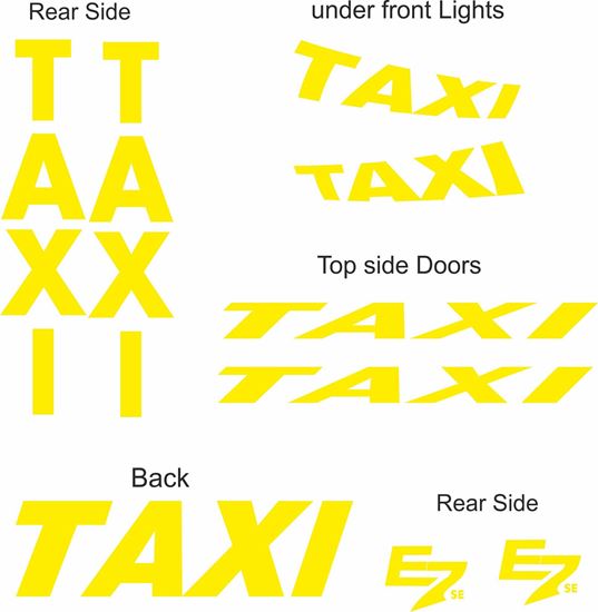 Picture of Peugeot E7 SE replacement Taxi Minicab Decals / Stickers