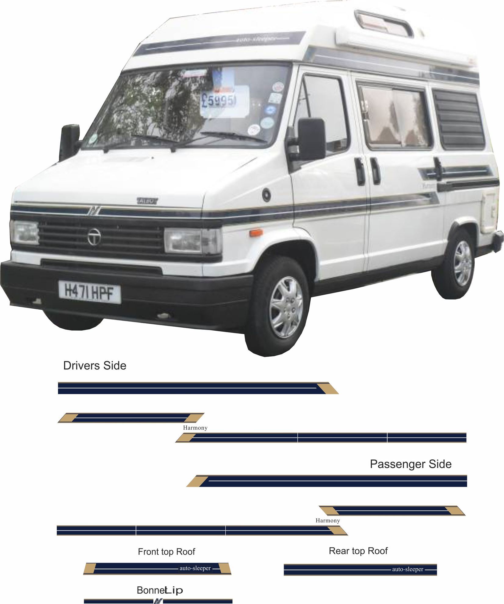 Zen Graphics - Talbot Express Auto Sleeper Harmony / Rambler Decals ...