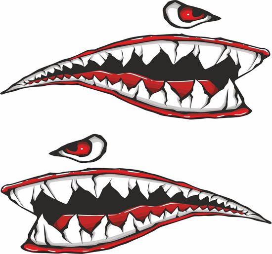 Zen Graphics - Shark face vehicle side Decals / Stickers