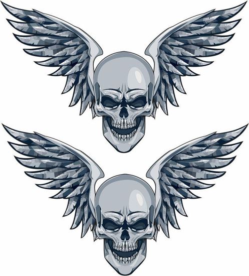 Picture of Skull Wings Decals / Stickers