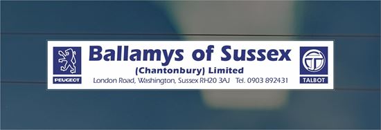 Picture of Ballamys of Sussex  Dealer rear glass Sticker