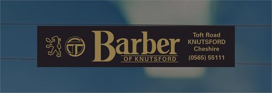 Picture of Barber of Knutsford Cheshire Dealer rear glass Sticker