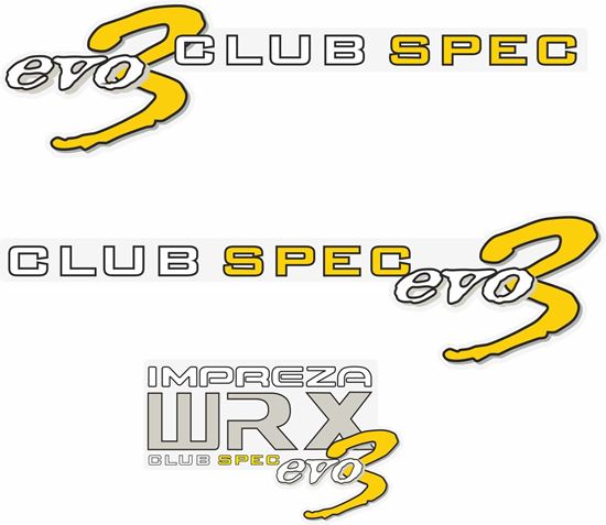Picture of Impreza WRX Club Spec Evo 3 ( Australia) side & rear Decals / Stickers