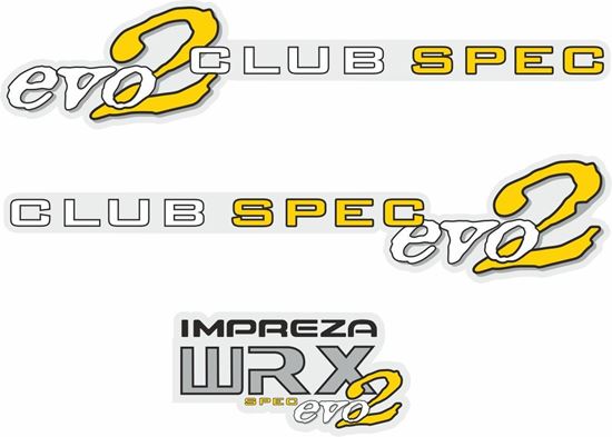 Picture of Impreza WRX Club Spec Evo 2 (Australia) side & rear Decals / Stickers