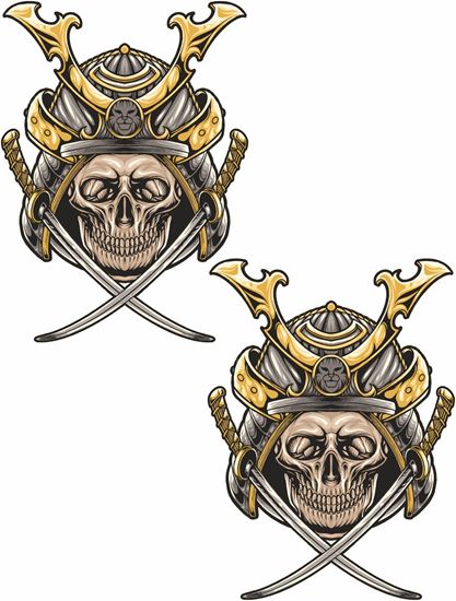 Picture of Samurai Skull Decals / Stickers