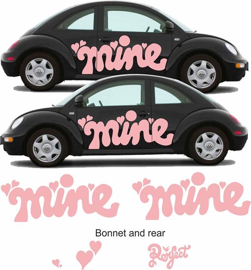 Picture of VW Beetle Mine side, Front and rear Decals / Stickers