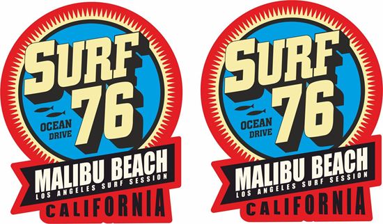 Picture of "Surf 76 Malibu Beach""  Decals / Stickers