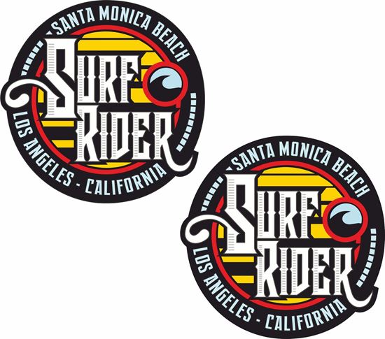 Picture of "Surf Rider Santa Monica""  Decals / Stickers