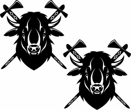 Picture of Axe and Bull panel  Stickers / Decals