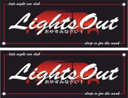 Picture of Lights Out, Late Night Car Club Decals / Stickers