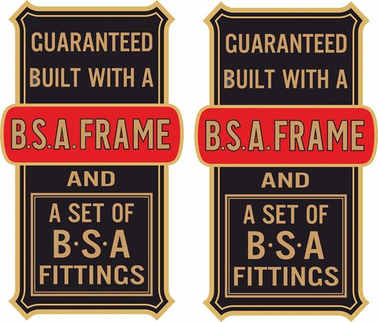 Picture of B.S.A. Sidecar Frame Decals / Stickers