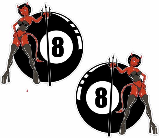 Picture of 8 Ball Devil Girl general panel  Decals / Stickers