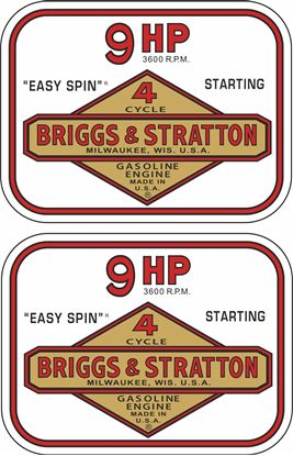 Picture of Briggs & Stratton 9HP Motorcycle Decals / Stickers